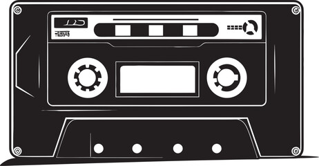 Classic Cadence Cassette Tape Emblem Graphics Golden Era Grooves Retro Cassette Logo Vector