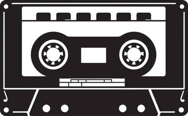 Analog Tape Revival Cassette Icon Vector Old School Soundtracks Retro Logo Design
