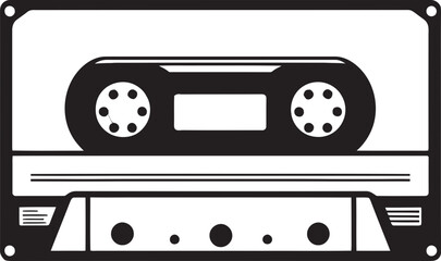 Nostalgia Mix Vintage Cassette Icon Graphics Analog Anthem Audio Tape Emblem Vector