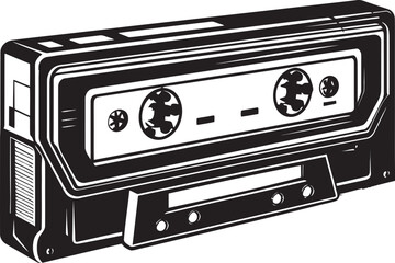 Vintage Serenade Classic Cassette Emblem Vector Nostalgic Melodies Audio Tape Logo Design
