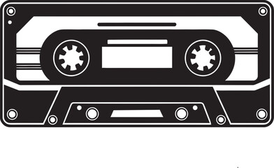 Retro Music Mixtape Iconic Emblem Vintage Audio Tape Revival Cassette Icon Design