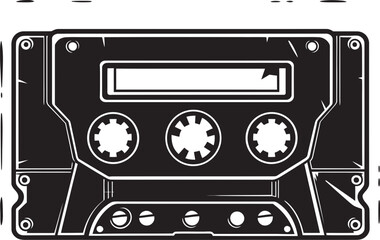 Analog Archives Audio Tape Emblem Vector Nostalgic Soundwaves Vintage Cassette Logo Design