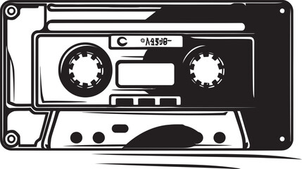 Vintage Vibe Tape Icon Graphics Classic Echoes Retro Cassette Emblem Vector