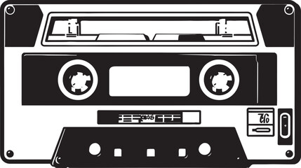 Melodic Journeys Audio Cassette Emblem Vector Vintage Serenade Retro Tape Logo Design