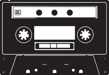 Nostalgic Melodies Audio Cassette Icon Graphics Vintage Groove Retro Tape Emblem Vector