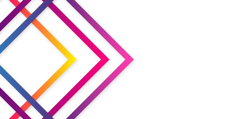 Abstract arrow line banner background with colorful geometric shape. Minimal geometric modern futuristic concept background. Design for cover, banner, business, presentation, website, flyer