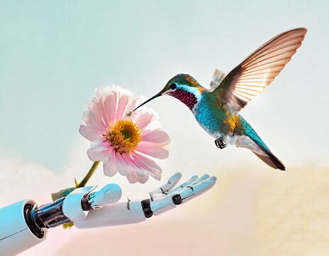 https://chat.openai.com/c/11640590-5926-4b12-af82-b36836d0b3e3#:~:text=A%20hummingbird%20hovers%20near%20a%20robot%20hand%20that%20holds%20a%20flower.%20The%20rapid%20movement%20of%20the%20bird%27s%20
