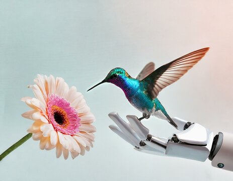 https://chat.openai.com/c/11640590-5926-4b12-af82-b36836d0b3e3#:~:text=A%20hummingbird%20hovers%20near%20a%20robot%20hand%20that%20holds%20a%20flower.%20The%20rapid%20movement%20of%20the%20bird%27s%20