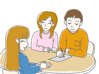 契約をしているカップル