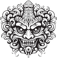 Artisanal Balinese Borong Vector Logo Graphics Decorative Borong Elements Balinese Icon Design