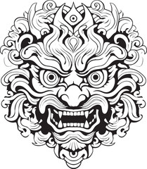 Mystical Borong Essence Graphic Logo Emblem Vibrant Balinese Dreams Vector Emblem Graphics