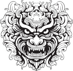 Obraz premium Mystical Borong Tranquility Graphic Logo Icon Celestial Borong Wisdom Vector Emblem Graphics