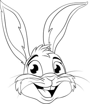 recommend clip art: Easter Bunny Coloring Rabbit Outline Cartoon