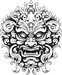 Ancient Balinese Borong Vector Artwork Graphics Balinese Borong Harmony Iconic Logo Emblem