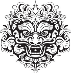 Balinese Borong Splendor Vector Emblem Graphics Mystical Borong Interpretations Balinese Logo Icon