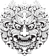 Balinese Borong Fusion Logo Design Graphics Vibrant Borong Expressions Balinese Iconic Emblem