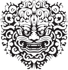 Serene Borong Expressions Vector Artwork Emblem Decorative Borong Elements Balinese Logo Icon