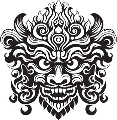 Enchanting Borong Symbolism Balinese Icon Graphics Ancient Borong Traditions Vector Logo Icon