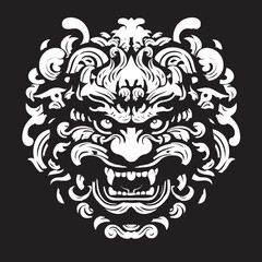 Majestic Borong Patterns Vector Artwork Emblem Balinese Borong Majesty Vector Logo Design