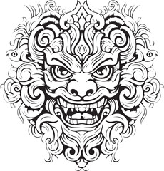 Balinese Borong Majesty Vector Logo Design Intricate Borong Treasures Iconic Artwork Emblem