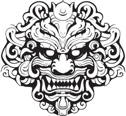 Colorful Borong Expression Vector Icon Emblem Handcrafted Borong Delights Balinese Logo Design