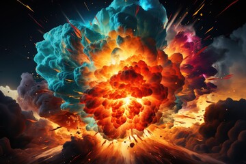 Explosion big bang color texture ink abstract background and wallpaper - obrazy, fototapety, plakaty