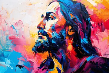 Jesus in Color A Vibrant Portrait of the Messiah Generative AI