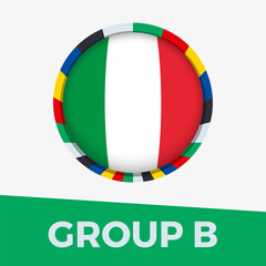 Italy flag stylized for European football tournament 2024.