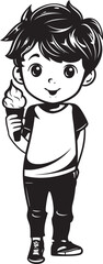 Frosty Fascination Cartoon Boys Ice Cream Delight Logo Lickin Laughter Vector Logo of a Kid Enjoying Ice Cream Fun