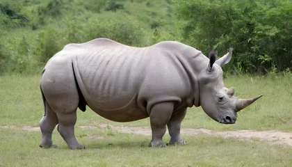Foto op Plexiglas a rhinoceros in a safari trek upscaled 11 © Maisa