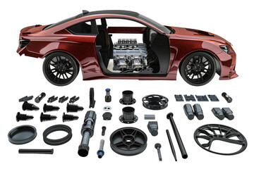 Body Kit Components isolated on transparent background