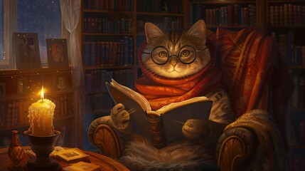 Feline Reading Nook A Cozy Spot for Cat Lovers Generative AI
