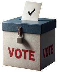 Ballot box election illustration on transparent background