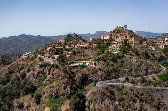 Aerial view of the village of Savoca