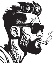 Dapper Drew Vector Logo of a Suave Smoking Character Cool Cloud Cartoon Guy with Smoking Graphic Design
