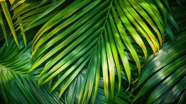 Palm leaves. Generative AI