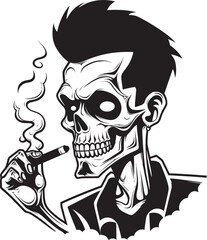 Stylish Stogie Cartoon Guy with a Cigar Symbol Logo Dapper Drew Suave Smoker Vector Logo