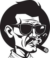 Smoke Signal Vibrant Vector Logo of a Smoking Character Smokin Style Cartoon Guy with a Signature Smoke
