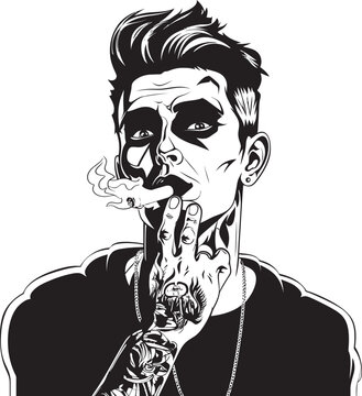 Cloud Cruiser Cartoon Guy with Smoky Atmosphere Smokin Steve Vibrant Vector Logo of a Smoking Figure