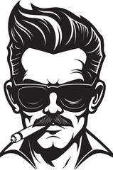 Hipster Haze Vector Logo of a Stylish Guy Smoking Smoking Sensation Cartoon Guy with Smoking Symbol Graphic