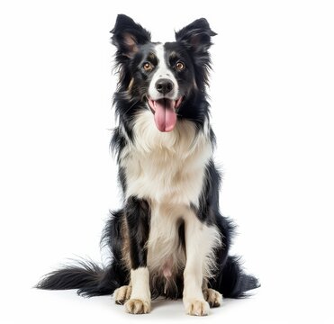 dog sitting on white background isolated