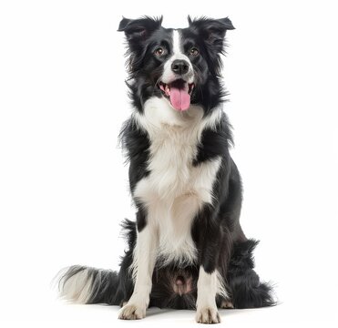 dog sitting on white background isolated