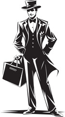 Fortune Fiona Vector Logo of a Wealthy Individual with Money Bag Goldmine Greg Cartoon Rich Person with Money Bag Emblem