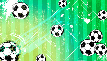soccer, football, illustration with stripes, paint strokes and splashes, grungy mockup, great soccer event