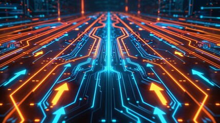 Neon Digital Highway A Glowing Pathway to the Future Generative AI