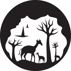 Primeval Pathways Cave Art Vector Logo Emblem Primitive Portraits Illustrative Cave Painting Icon Graphic