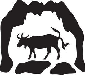 Primitive Portraits Illustrative Cave Painting Icon Graphic Stone Age Sagas Vector Logo Design Inspired by Cave Art