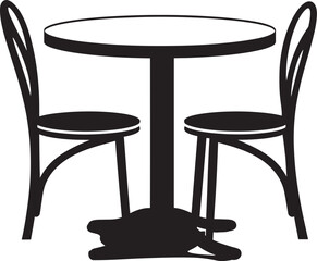 Cappuccino Comfort Vector Logo of Coffee Table and Chair Arrangement Roast Retreat Contemporary Coffee Set Emblem Design