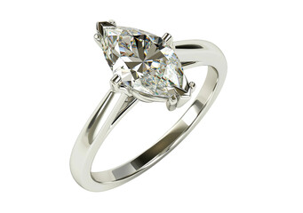 the Marquise-Cut Diamond Ring On Transparent Background.