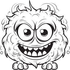 Wondrous Whimsy Coloring Pages Featuring Creepy and Cute Creatures Diabolical Delight Vector Logo Design of Lovable Monster Icons